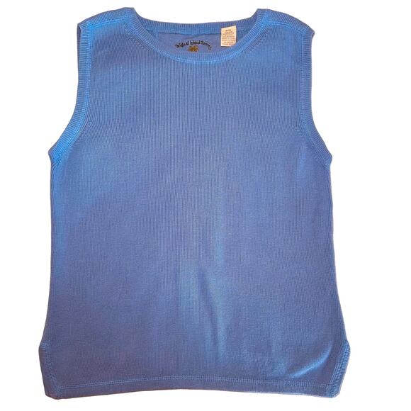Original Island‎ Sport Blue Silk blend Knit Tank Top Vest sz M - Picture 1 of 7